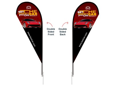 Teardrop Banner - Medium 8ft - with Ground Spike