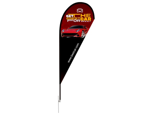 Teardrop Banner - Medium 8ft - with Ground Spike