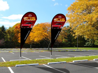 Teardrop Banner - Medium 8ft - with Ground Spike
