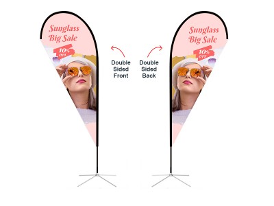 Teardrop Banner - Medium 8ft - with Cross Base