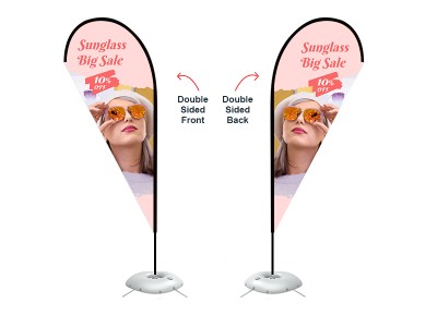 Teardrop Banner - Medium 8ft - with Cross Base