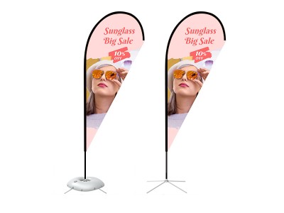 Teardrop Banner - Medium 8ft - with Cross Base