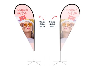 Teardrop Banner - Medium 8ft - with Cross Base