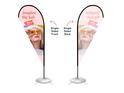 Teardrop Banner - Medium 8ft - with Cross Base