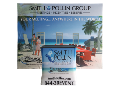 Straight - Medium 10ft - Pop Up Display Stand with Shipping Case to Podium