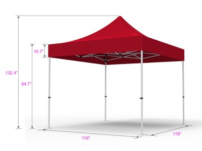 Blank Pop Up Canopy Tent 10x10ft - Red