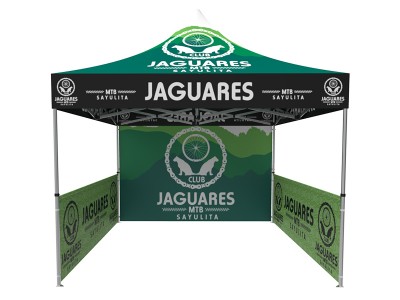 Pop-up Tent 10x10ft with Double-sided Full Backwall & 2x Double-sided Half Side Panel