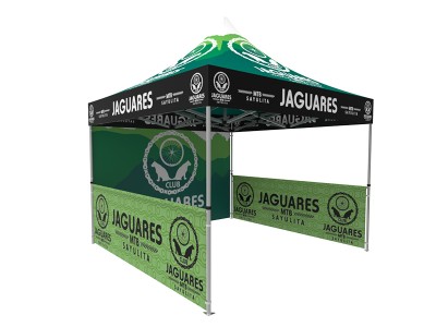 Pop-up Tent 10x10ft with Double-sided Full Backwall & 2x Double-sided Half Side Panel