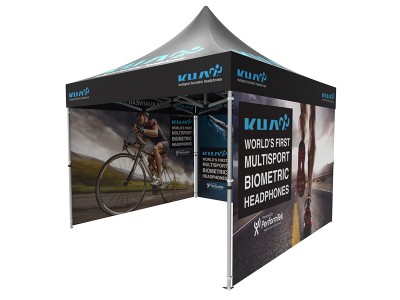 Pop-up Tent 10x10ft with Double-sided Full Backwall & 2x Double-sided Full Side Panel