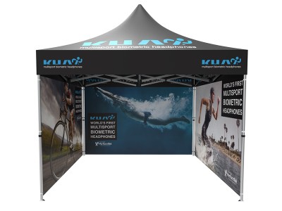 Pop-up Tent 10x10ft with Double-sided Full Backwall & 2x Double-sided Full Side Panel