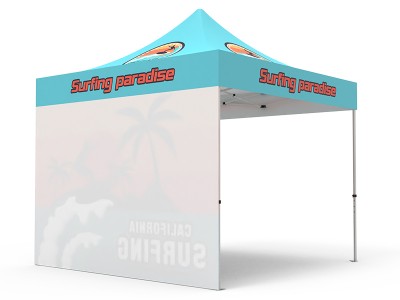 Pop-up Tent 10x10ft with Single-sided Full Backwall