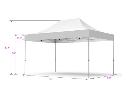Pop-up Tent 10x15ft with Double-sided Full Backwall & 2x Double-sided Half Side Panel
