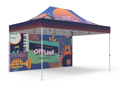 Pop-up Tent 10x15ft with Double-Sided Full Backwall