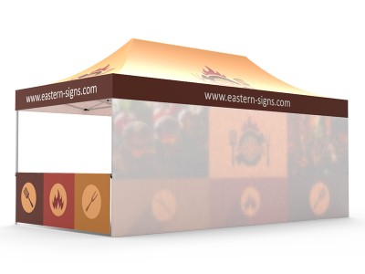 Pop-up Tent 10x20ft with Single-sided Full Backwall & 2x Single-sided Half Side Panel