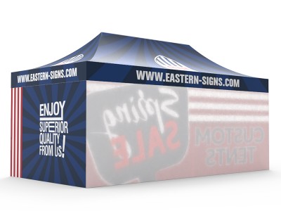 Pop-up Tent 10x20ft with Single-sided Full Backwall & 2x Single-sided Full Side Panel