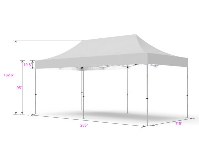 Pop-up Tent 10x20ft with Double-sided Full Backwall & 2x Double-sided Full Side Panel