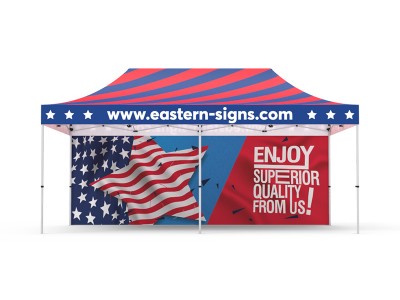 Pop-up Tent 10x20ft with Single-sided Full Backwall