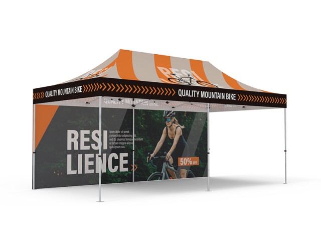 Pop-up Tent 10x20ft with Double-Sided Full Backwall