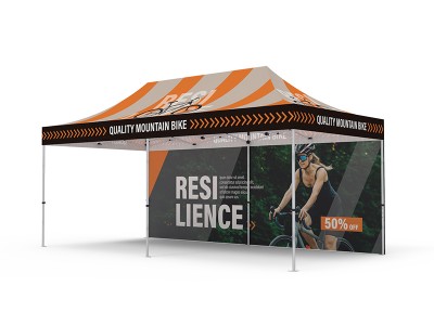 Pop-up Tent 10x20ft with Double-Sided Full Backwall