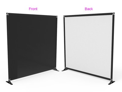 Telescopic Chroma Key Tension Fabric Backdrop 8x8ft - Black & White