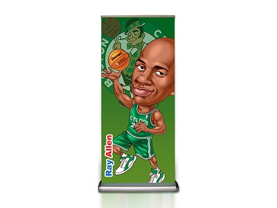 Deluxe Double Sides Printed Roll Up Banner Stand with Teardrop Base 