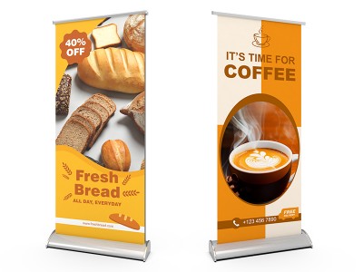 Deluxe Single Side Printed Roll Up Banner Stand with Teardrop Base 