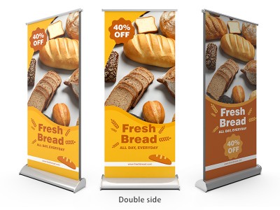 Deluxe Single Side Printed Roll Up Banner Stand with Teardrop Base 
