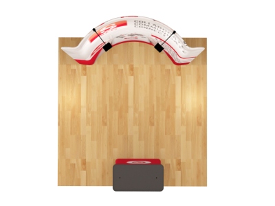 Curved - Small 8ft - Tension Fabric Backwall with Shipping Case to Podium
