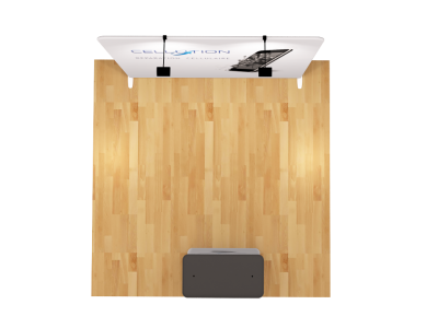 Straight - Small 8ft - Tension Fabric Trade Show Display with Shipping Case to Podium