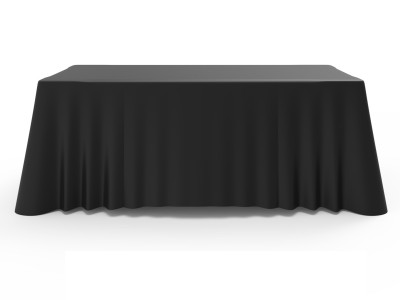 6ft Blank Loose Table Throw - Black