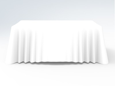 6ft Blank Loose Table Throw - White