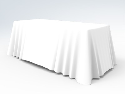 6ft Blank Loose Table Throw - White