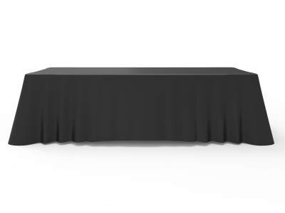 8ft Blank Loose Table Throw - Black