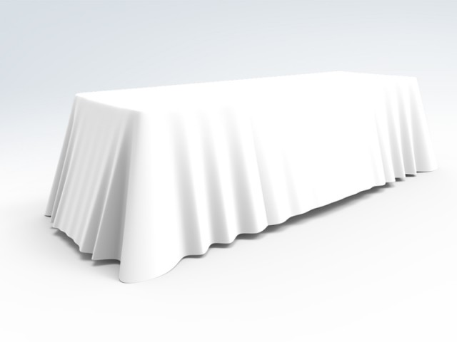 8ft Blank Loose Table Throw - White