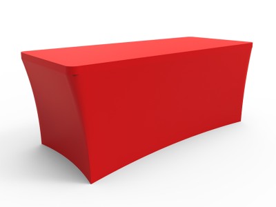 6ft Blank Stretch Fit Table Cover - Red with Open Back