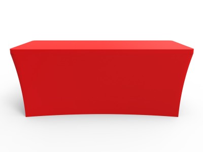 6ft Blank Stretch Fit Table Cover - Red with Open Back