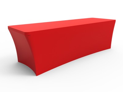 8ft Blank Stretch Fit Table Cover - Red with Open Back