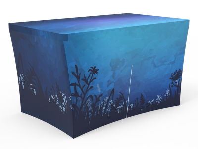 4ft Full Color Stretch Table Cover with Zippered Back