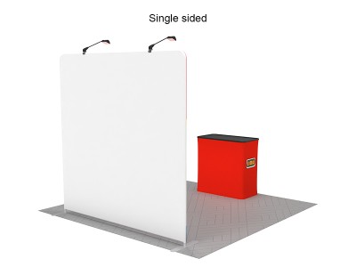 Straight - Small 8ft - Tension Fabric Trade Show Display with Shipping Case to Podium